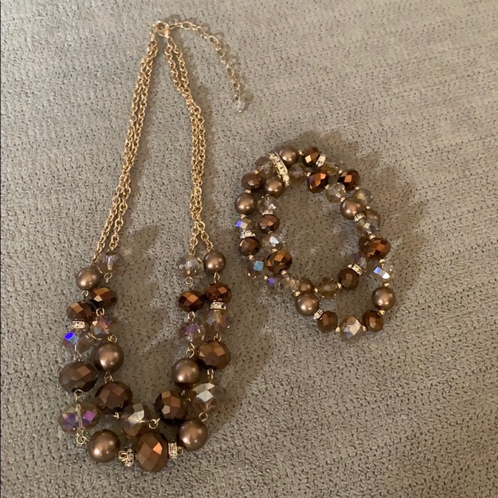 Bronze color fashion Necklace and bracelet